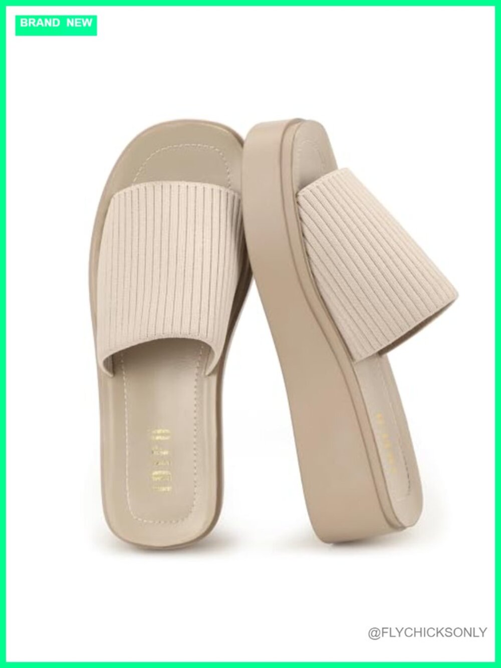 Platform Slide Sandals Open Toe Chunky Wedge Slip On
